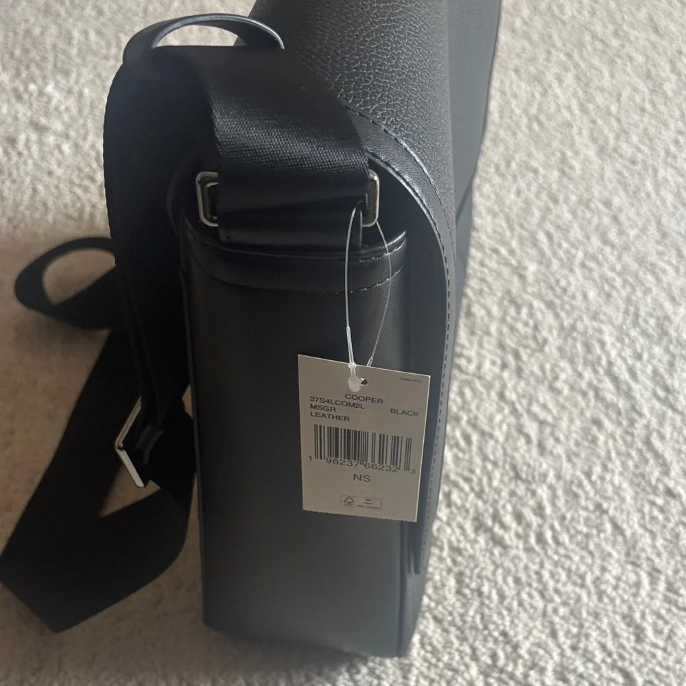 Michael Kors Black Pebbled Leather Messenger Crossbody